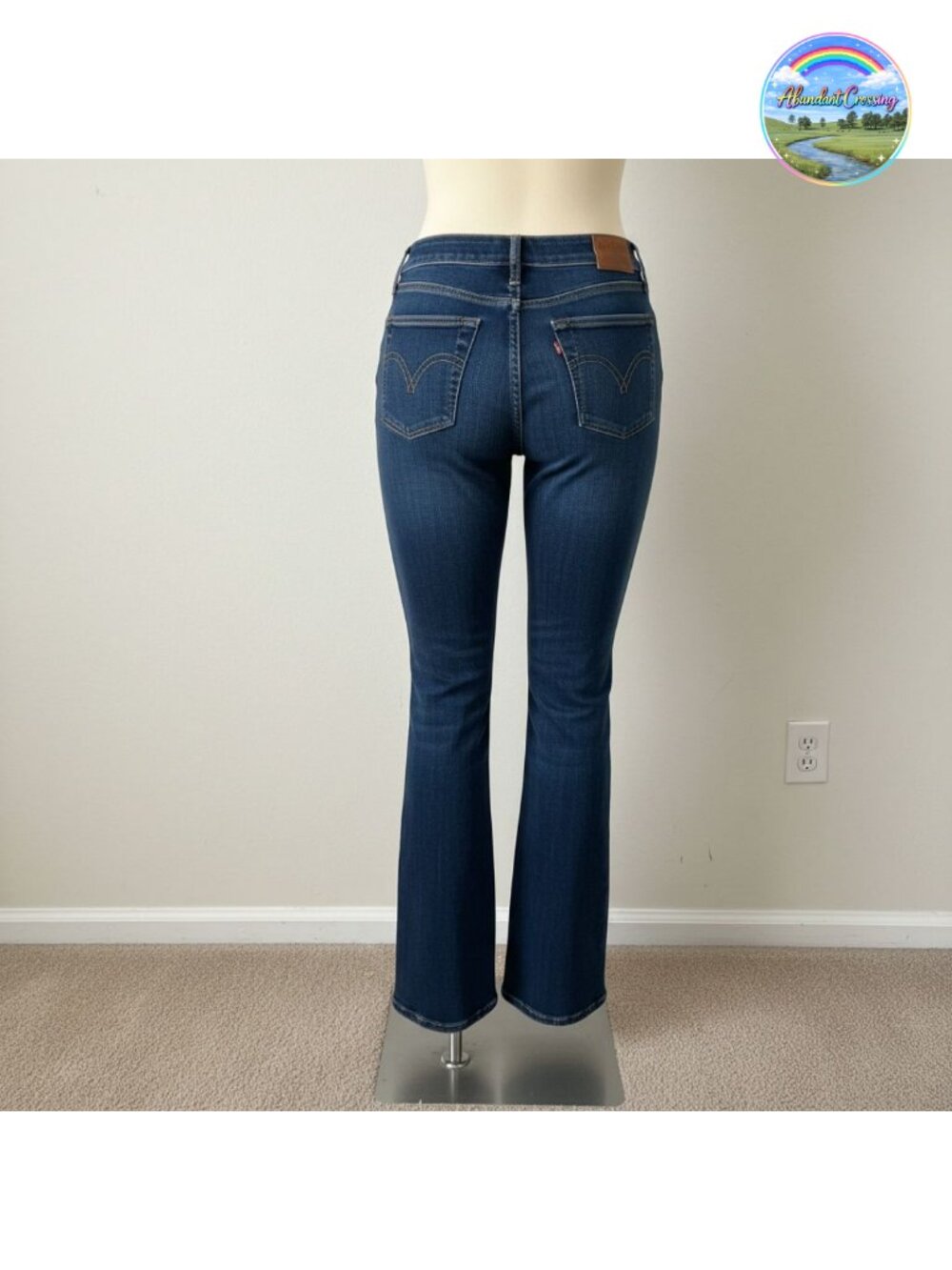 Wrangler High Rise Bootcut Jeans Stretch Denim Casual